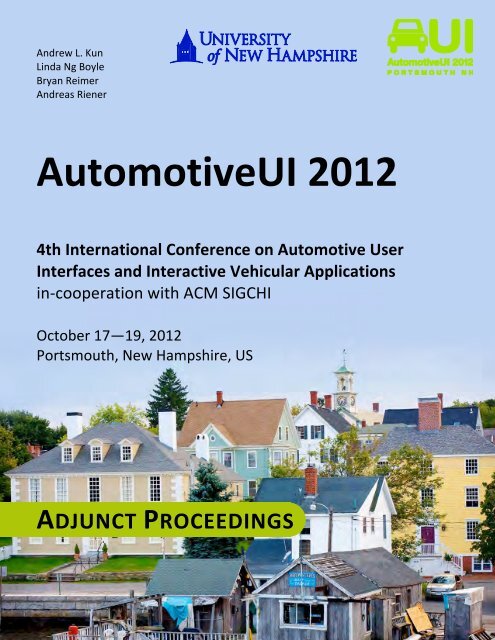 12: Adjunct Proceedings - Automotive User Interfaces and